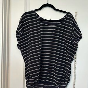 Joie blouse size m, black w grey stripes. Longer in back